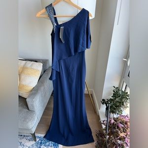 NWT Navy formal gown with sequin details size 2